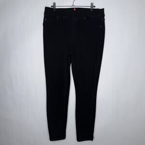Spanx Women’s Tummy Shaping Pull On Ankle Skinny Jeans Hi Rise Black Size Large
